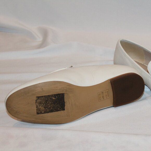 REISS WOMEN'S EVAN LEATHER CHAIN DETAIL LOAFERS IVORY‎ SZ 8.5 $265 - Picture 4 of 5